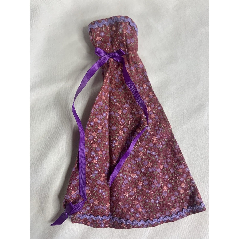 Vintage Purple Floral Bow Long Barbie Dress‎
